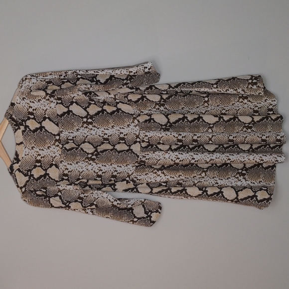 Anthropologie Maeve Juno Snakeskin Print Dress Brown White Tan Size XSmall - Picture 8 of 12